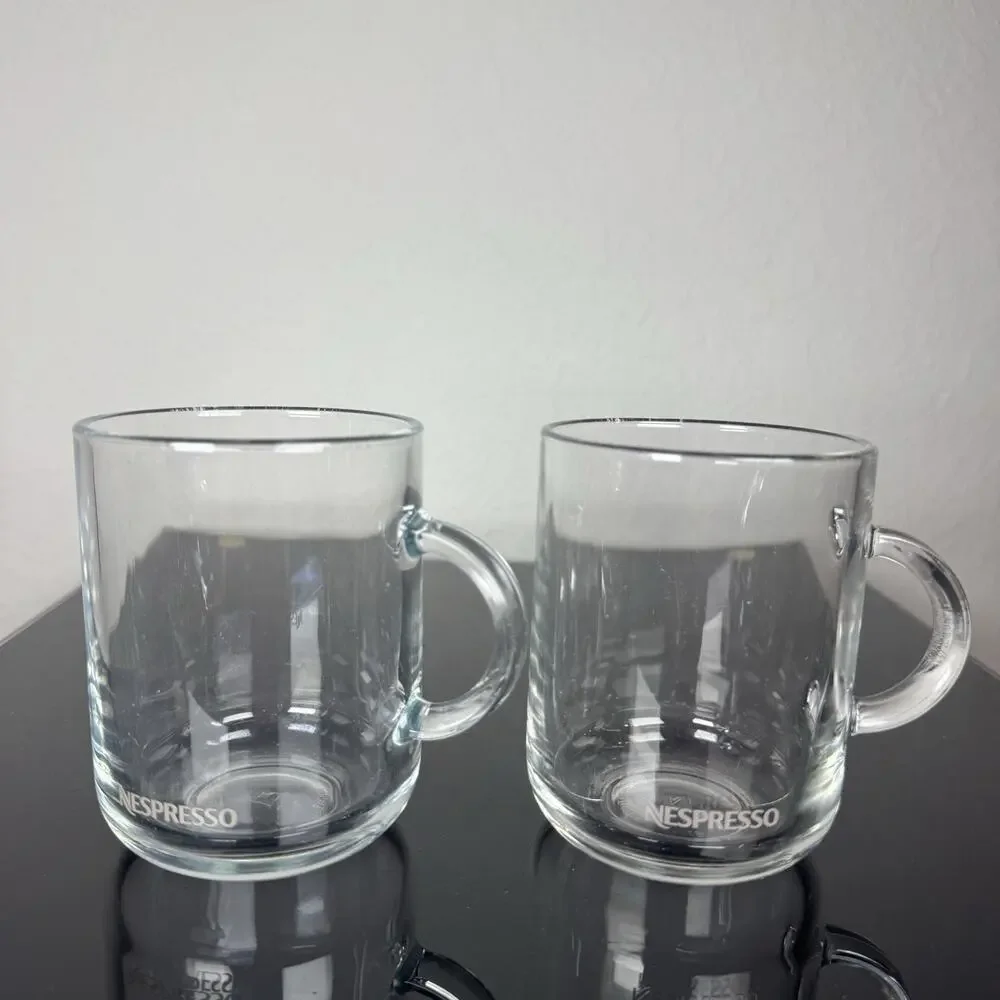 Nespresso Clear Glass Coffee Mug Set 13 fl oz Solid Color 4